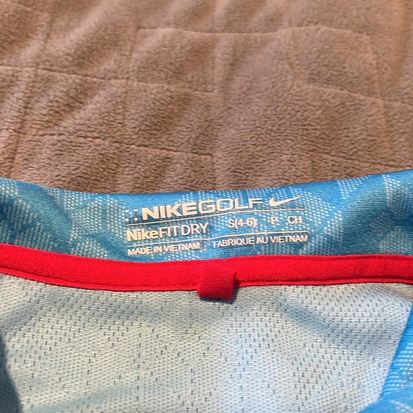 Nike Golf FitDry Short-Sleeve Shirt, Polo, Blue, Quilted Pattern, Size S - Picture 4 of 8